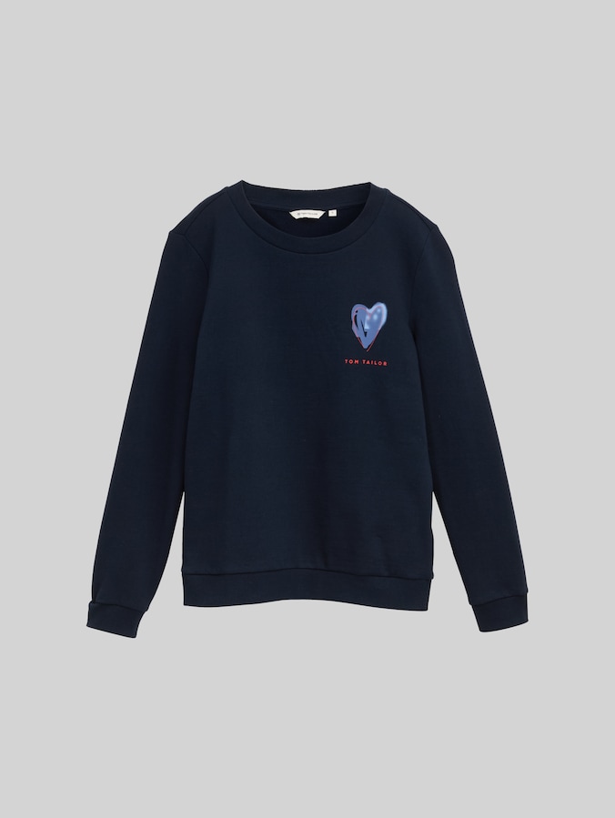 Loose Fit Sweatshirt mit Print von Women, sky captain blue