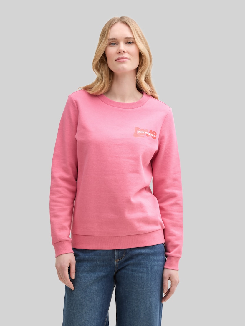 Loose Fit Sweatshirt mit Print von Women, Bright Rose