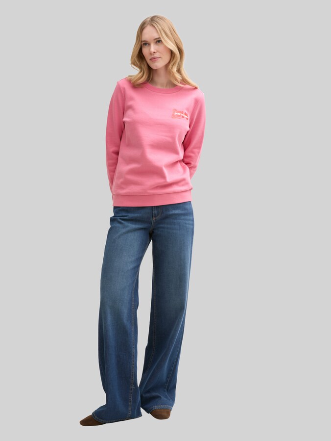 Loose Fit Sweatshirt mit Print von Women, Bright Rose