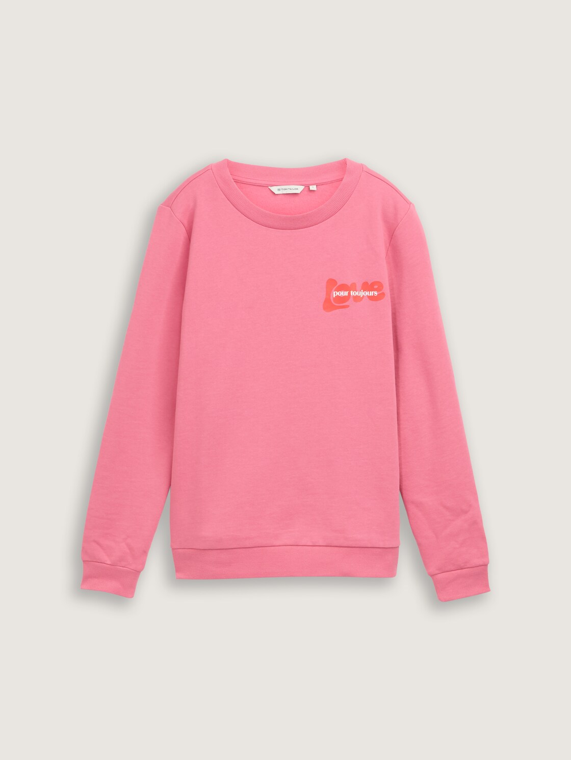 Loose Fit Sweatshirt mit Print - Bright Rose - Vorder-Produkt-Ansicht