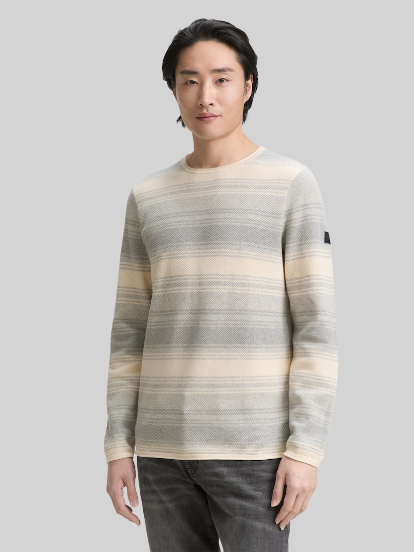 Strickpullover im Streifenmuster von Men, grey white stripe