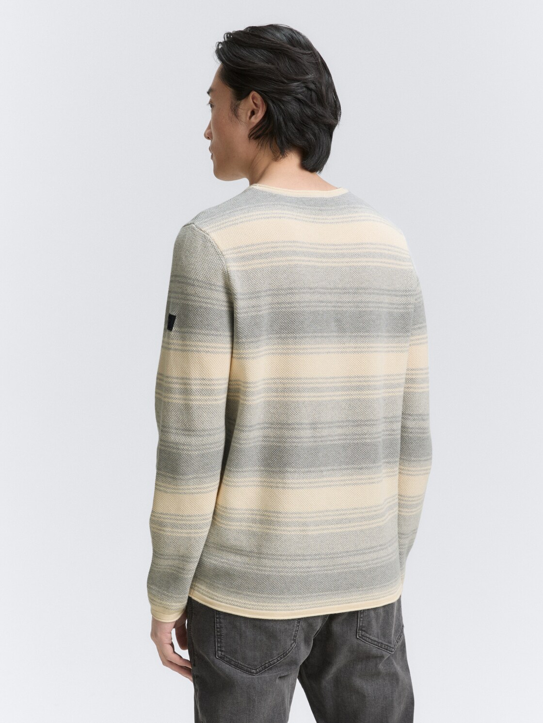 Strickpullover im Streifenmuster - grey white stripe