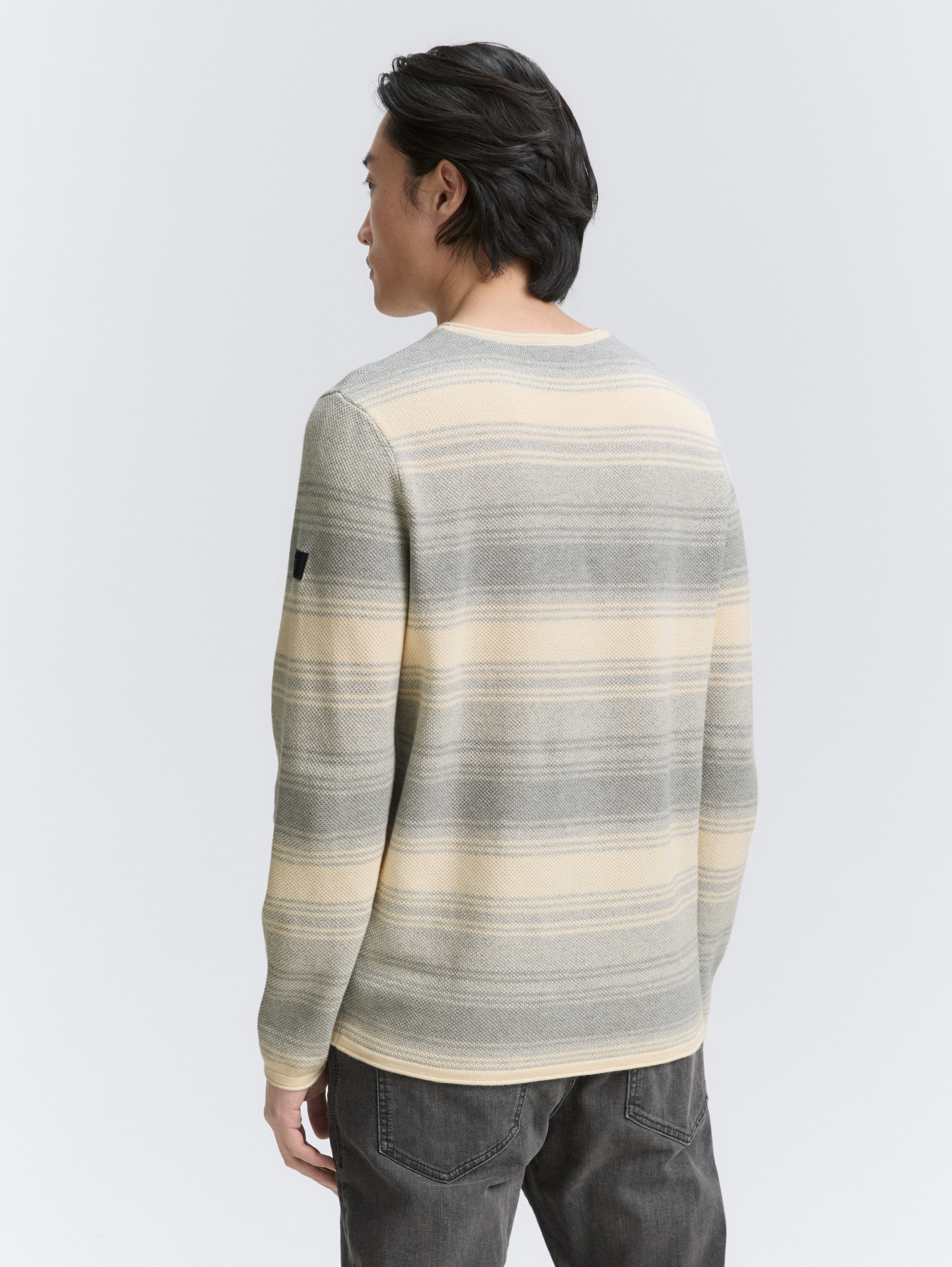 Strickpullover im Streifenmuster - grey white stripe