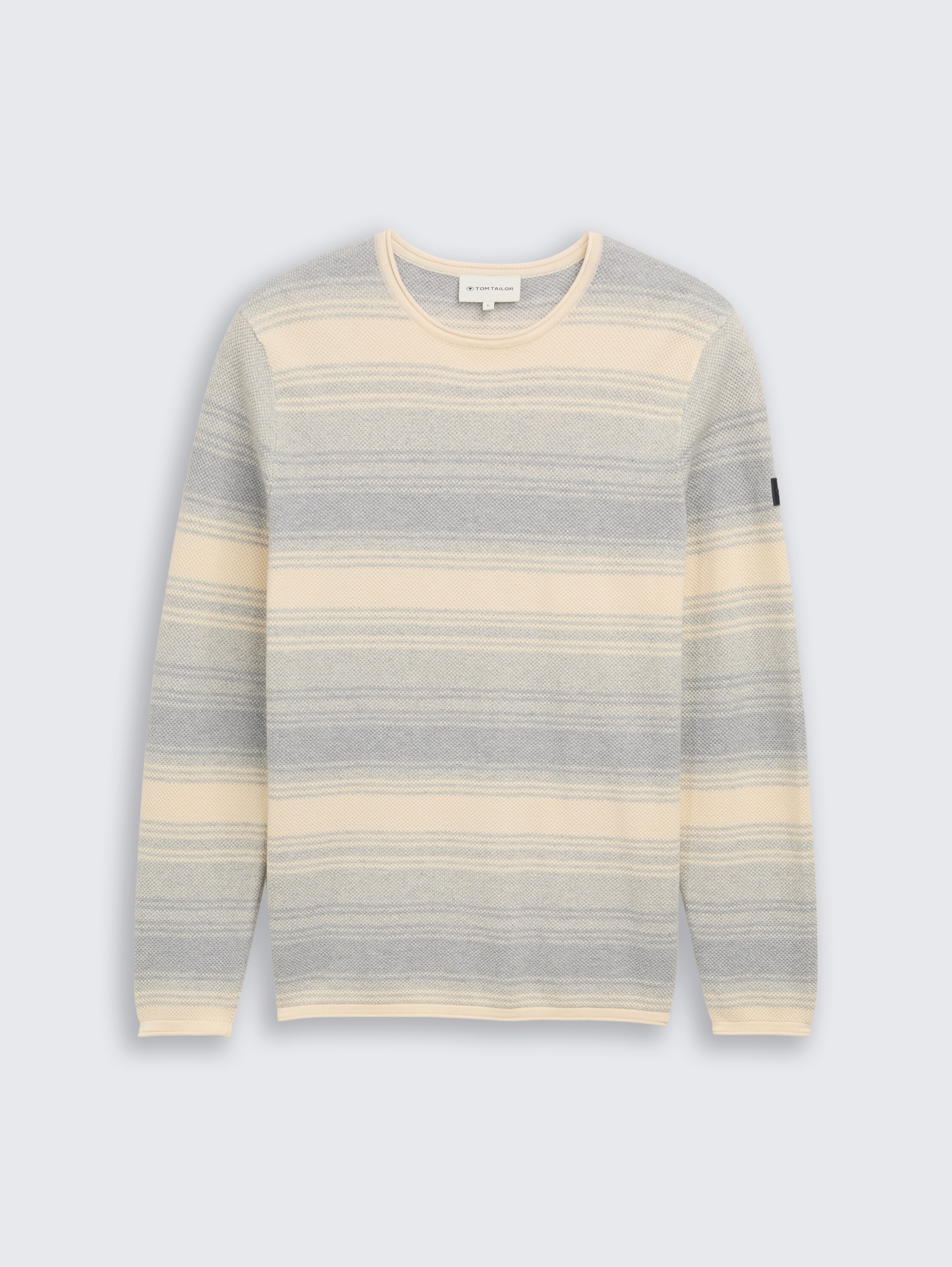 Strickpullover im Streifenmuster - grey white stripe