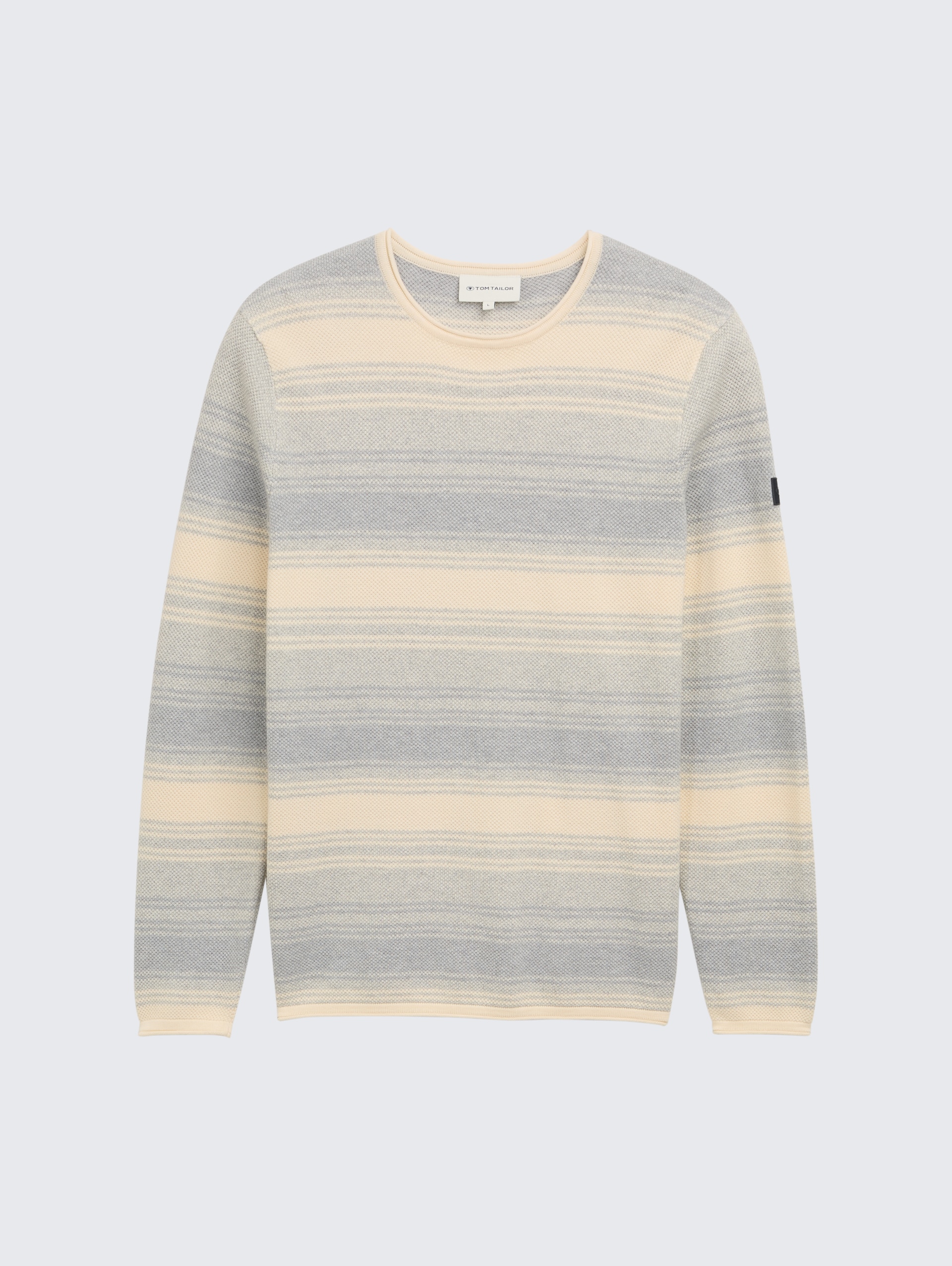 Strickpullover im Streifenmuster - grey white stripe