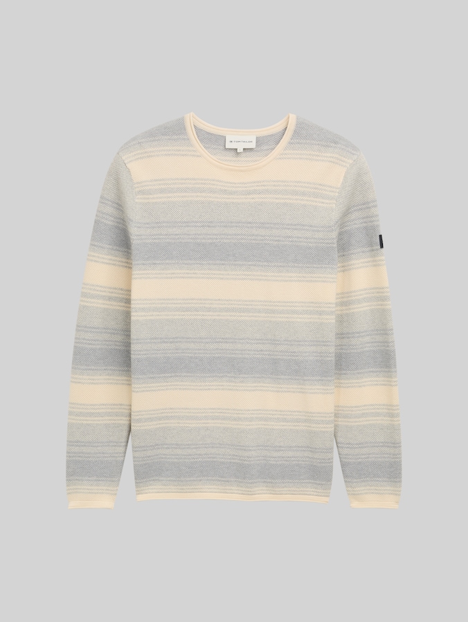 Strickpullover im Streifenmuster von Men, grey white stripe