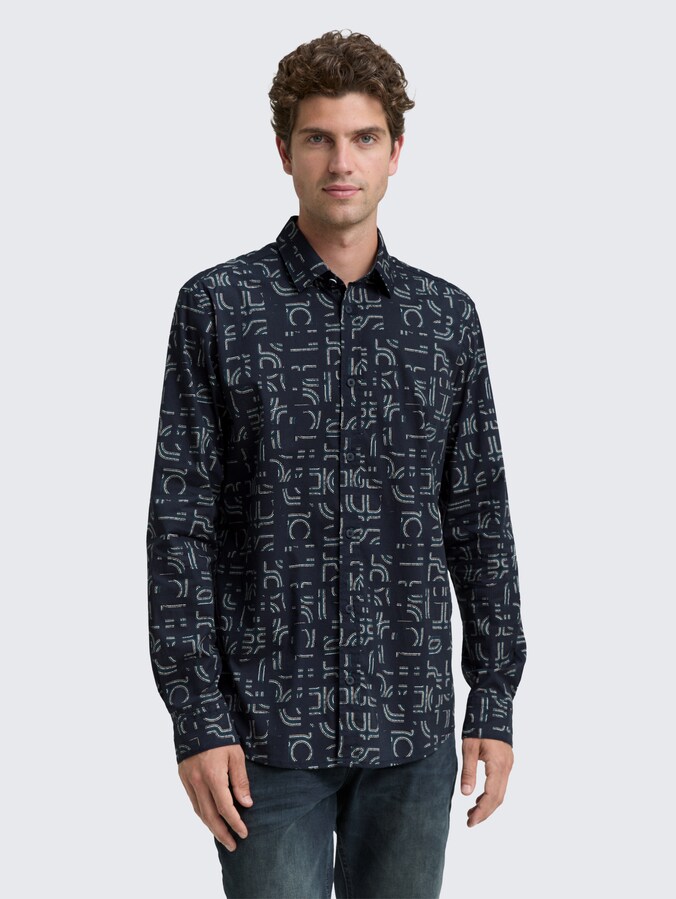 Slim Fit Hemd mit Stretch von Men, navy irregular design