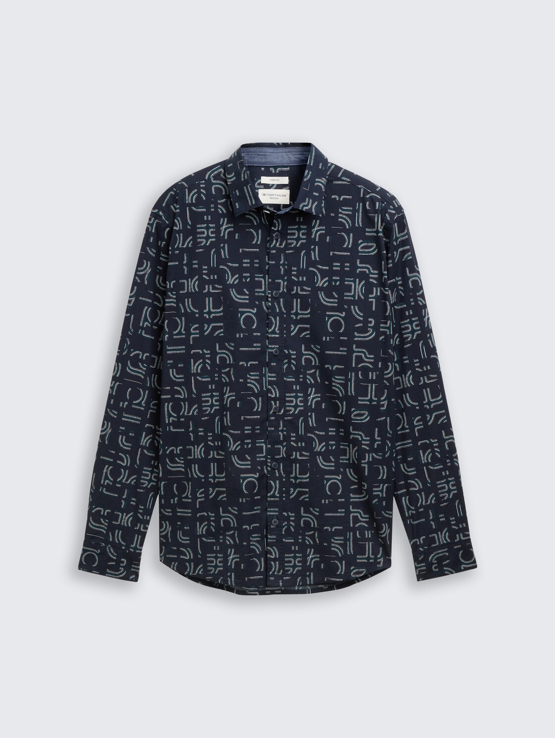 Slim Fit Hemd mit Stretch - navy irregular design - Vorder-Produkt-Ansicht