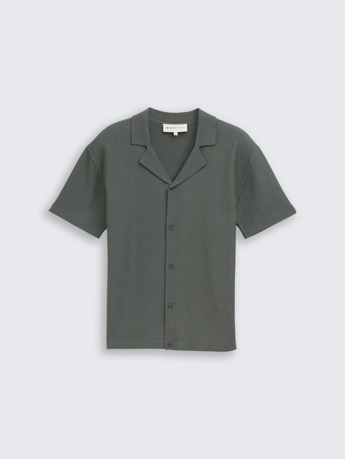 Strick-Poloshirt mit kurzen Ärmeln - washed jasper green