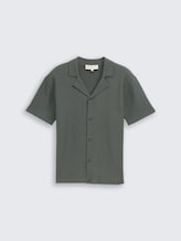 Strick-Poloshirt mit kurzen Ärmeln - washed jasper green