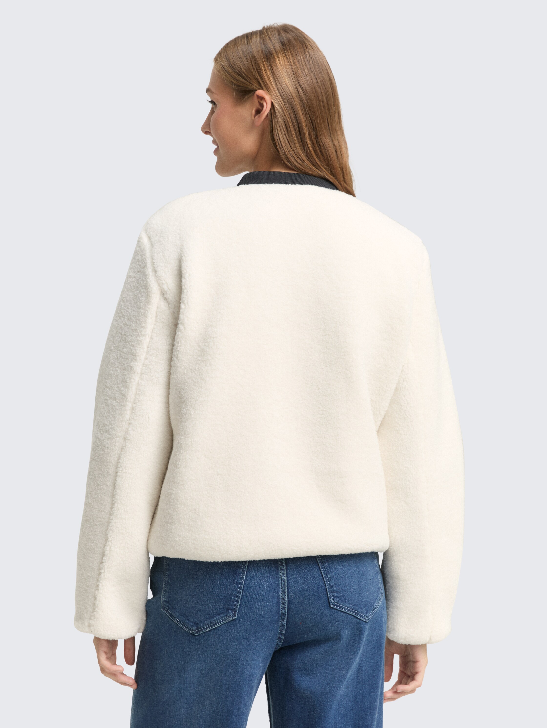 Veste teddy avec col bomber - light_cream_beige - 