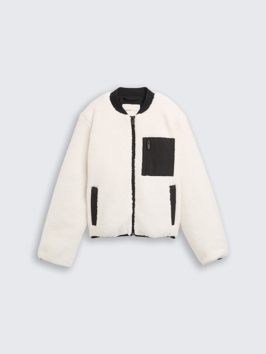 Teddy Jacke mit Bomberkragen - light cream beige - Vorder-Produkt-Ansicht