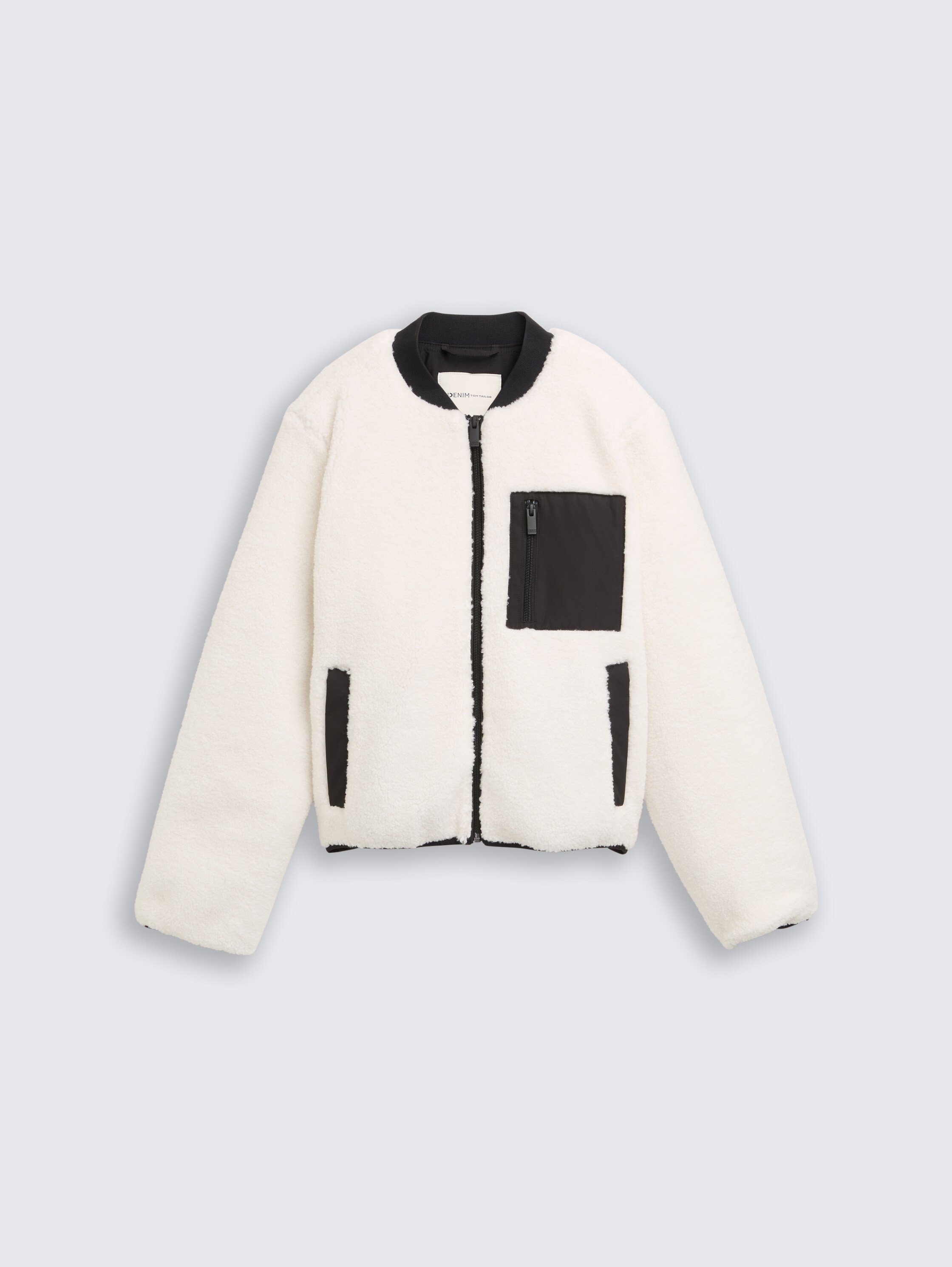 Veste teddy avec col bomber - light_cream_beige - 