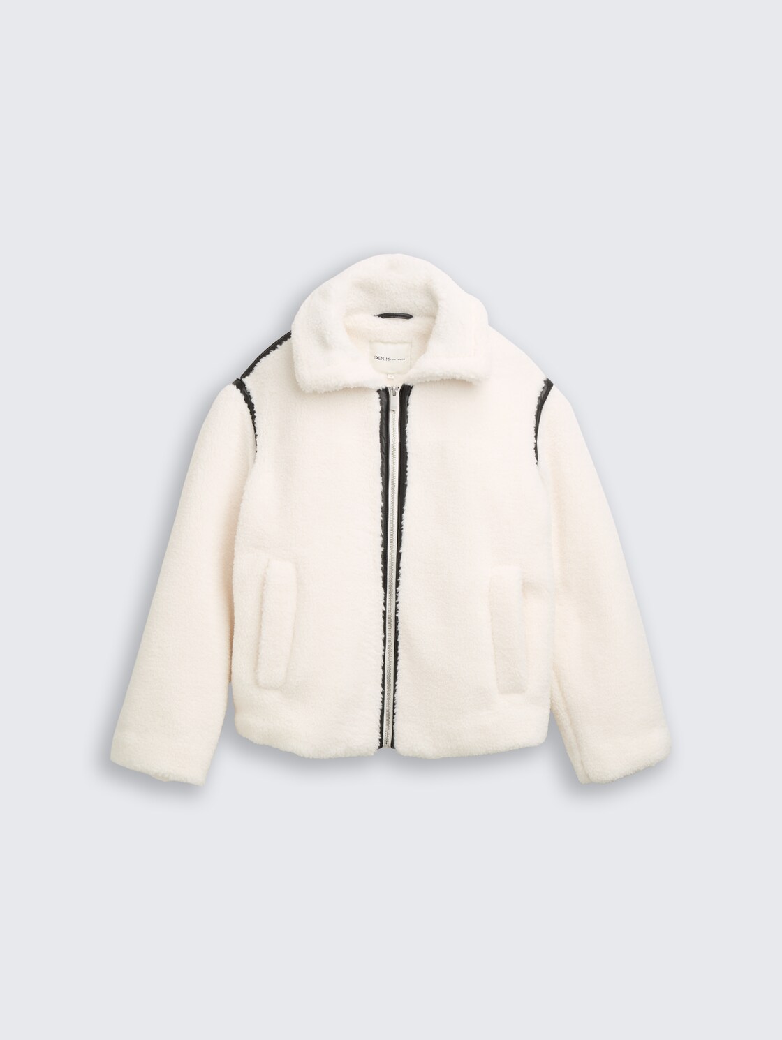 Loose Fit Teddy Jacke - light cream beige - Vorder-Produkt-Ansicht