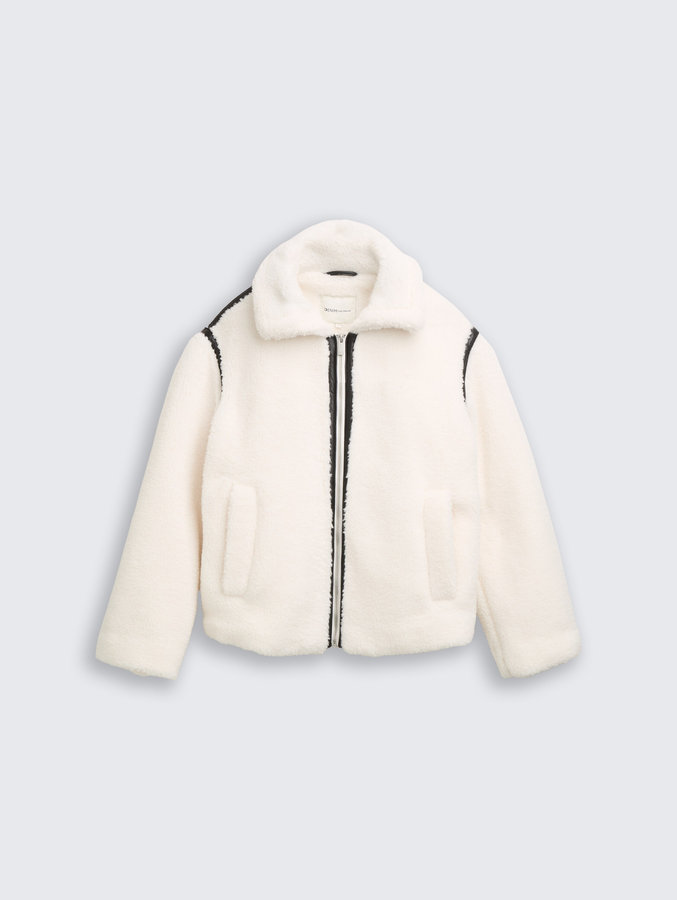 Veste Loose Fit Teddy - light cream beige - Vue de face du produit