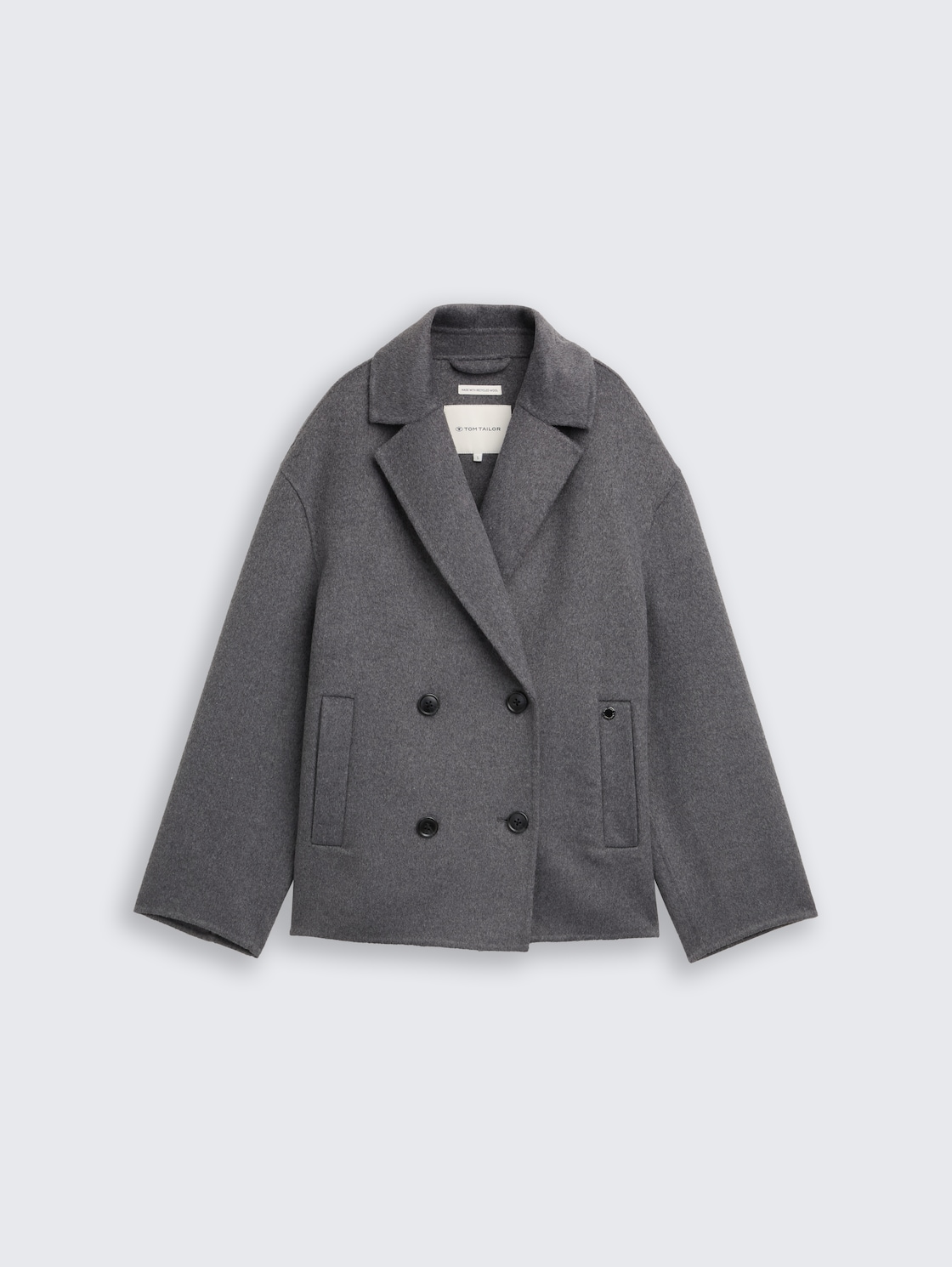 Cabanjacke mit Wollanteil - dark anthra melange - Vorder-Produkt-Ansicht