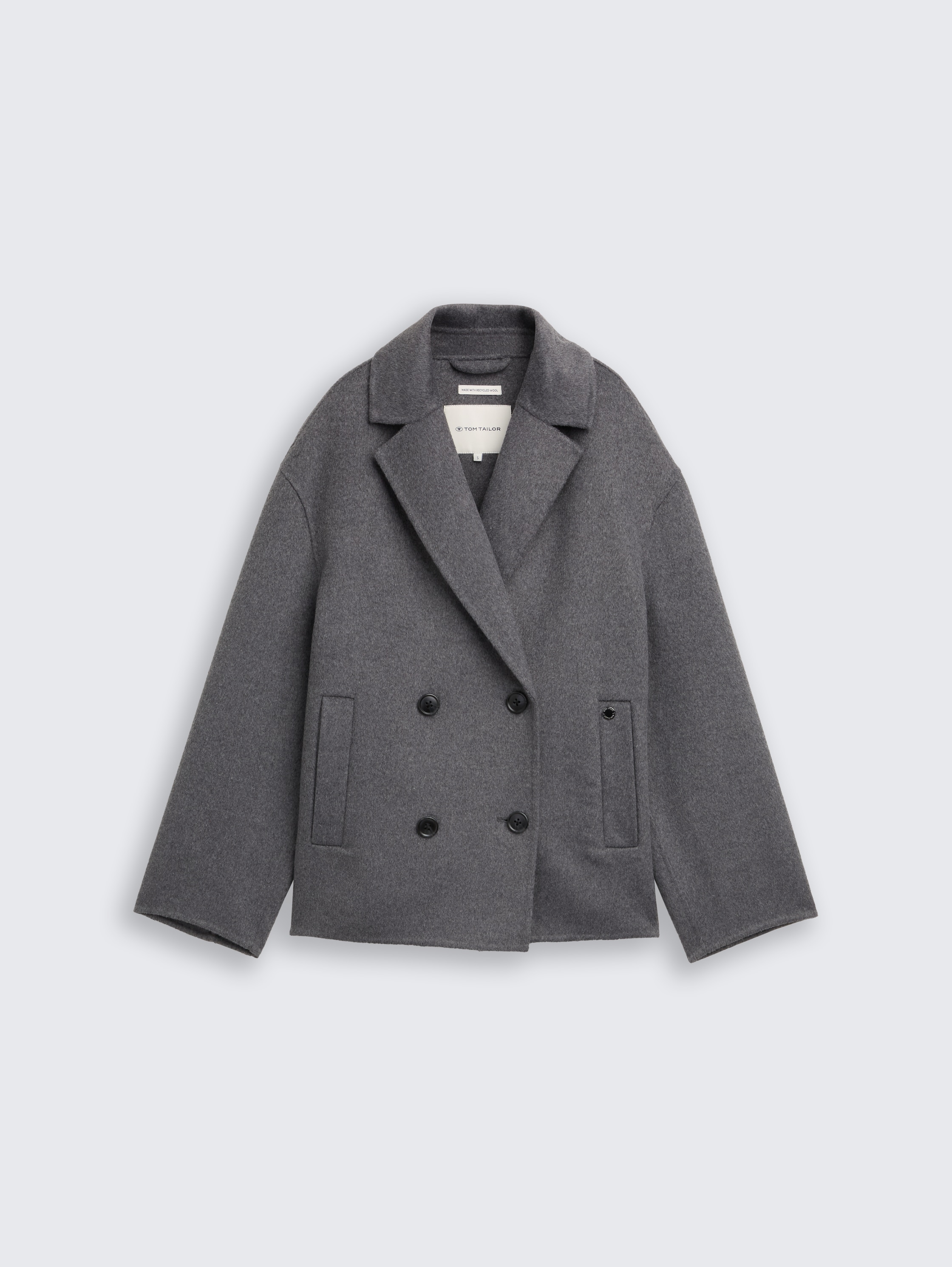 Caban jacket with wool content - dark_anthra_melange - 