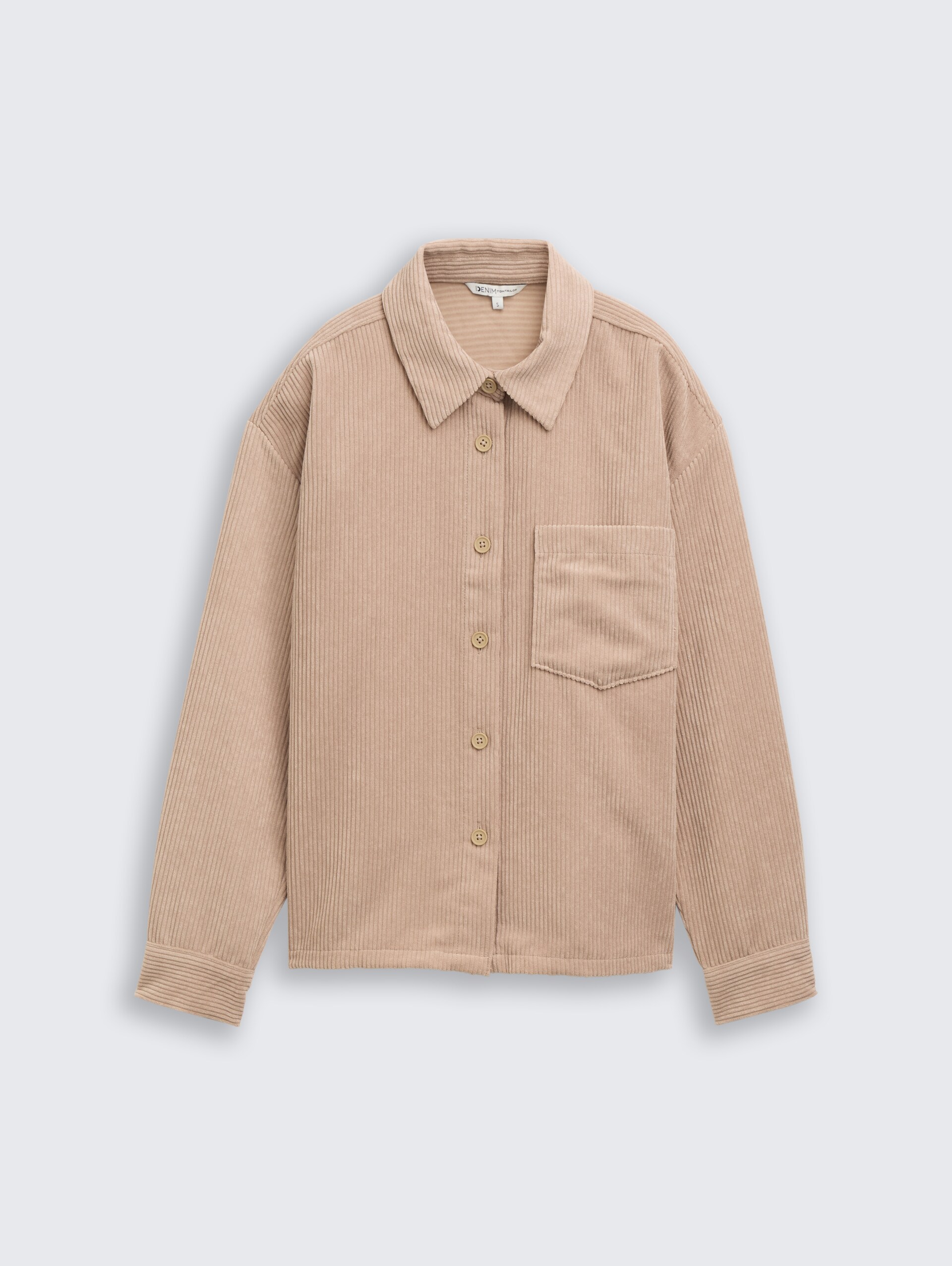 Boxy Fit Cordbluse - tan brown - Vorder-Produkt-Ansicht