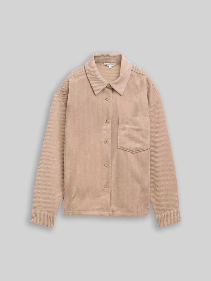 Boxy Fit Cordbluse von Denim Female, tan brown