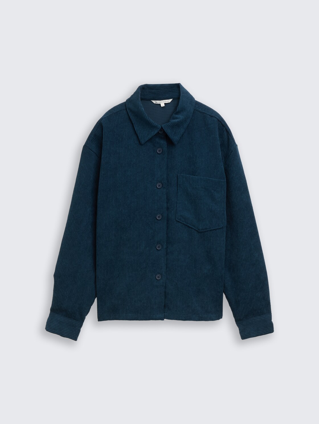 Boxy Fit Cordbluse - dark sea petrol - Vorder-Produkt-Ansicht