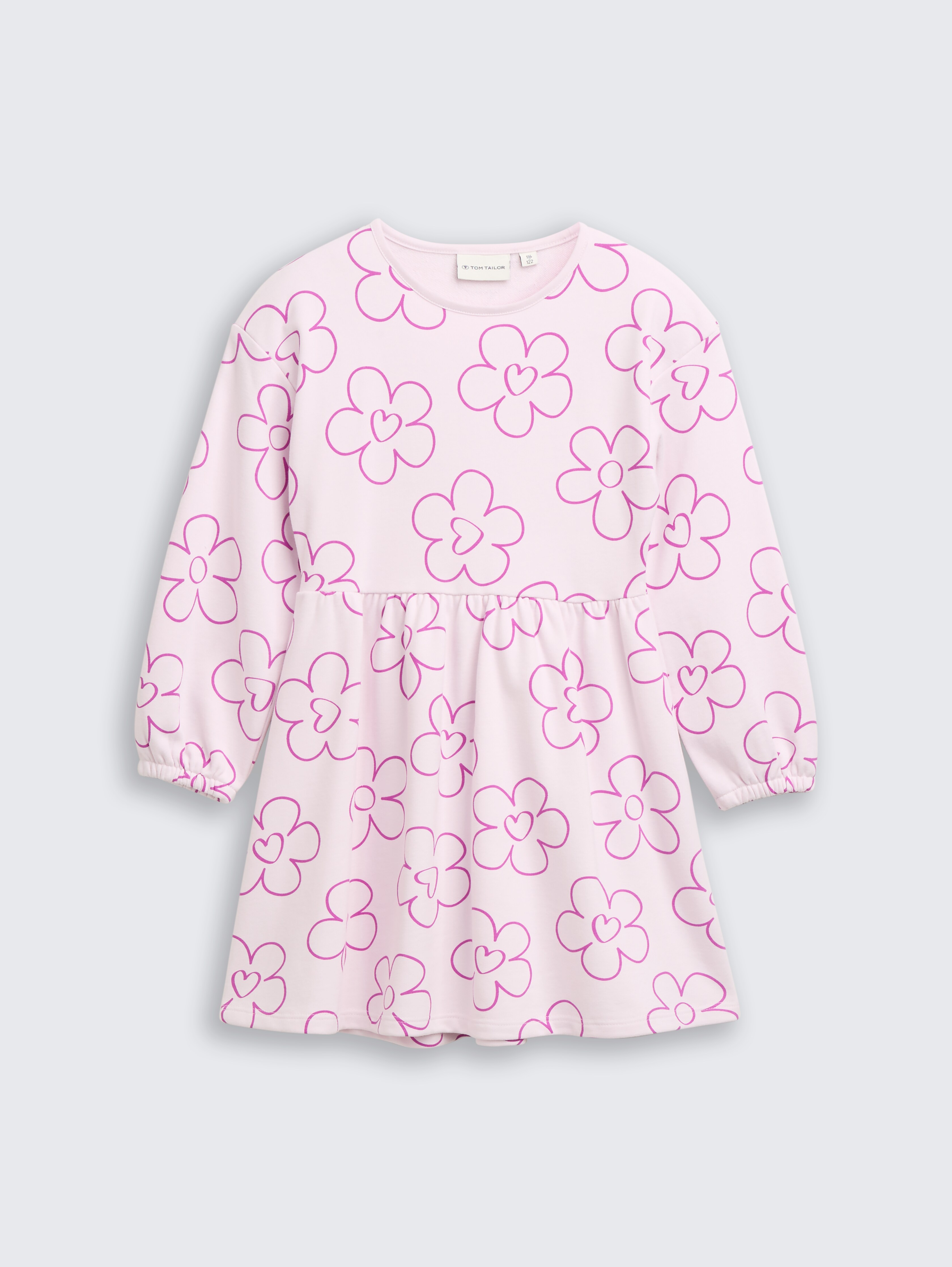 Sweatshirt-Kleid mit Blumenmuster von Mini Girls, neon lilac flower print