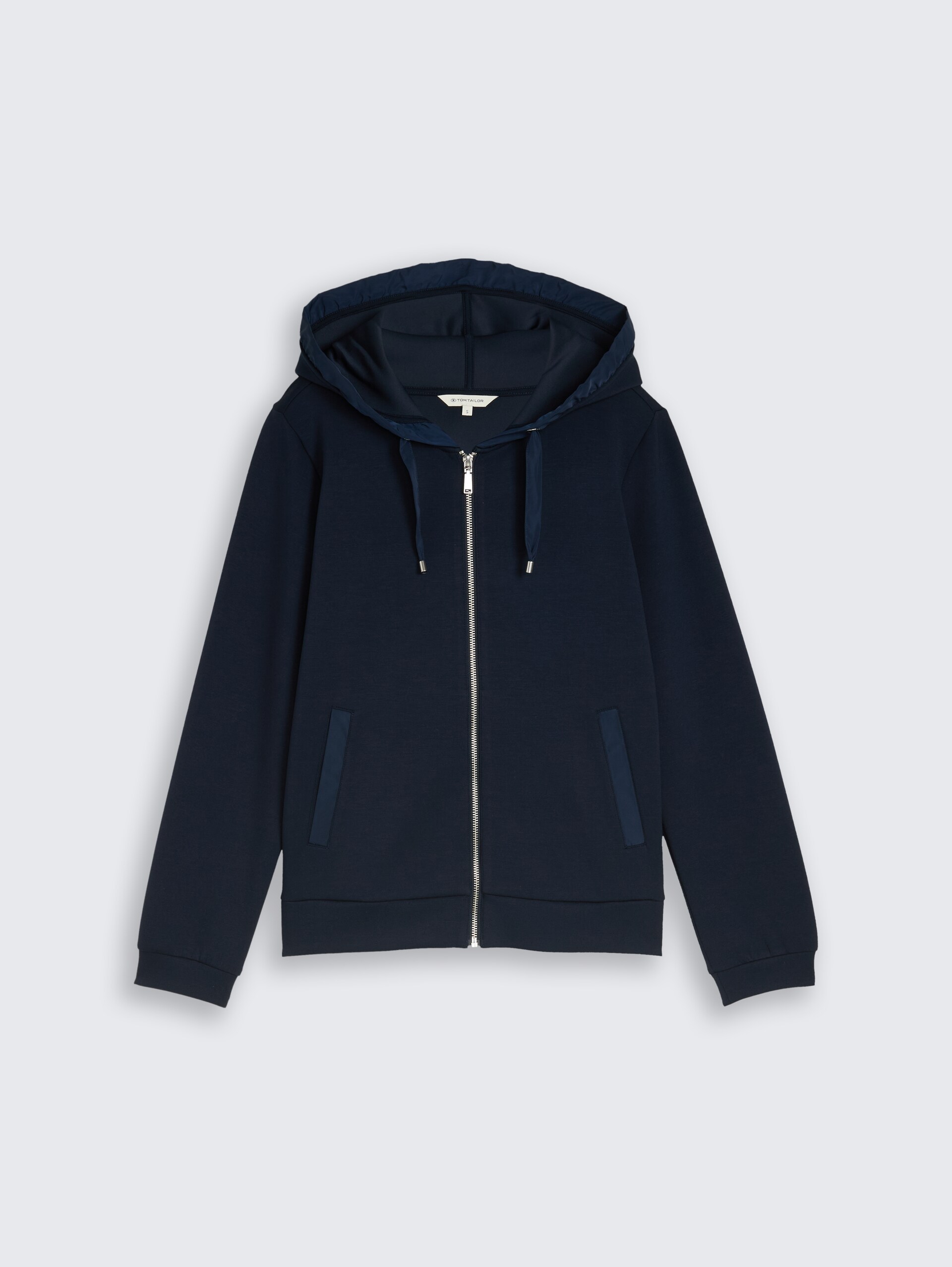 Hoodie Sweatjacke aus Scuba - sky captain blue - Vorder-Produkt-Ansicht
