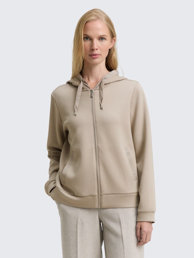 Scuba hooded sweatshirt by Women, soft taupe grey