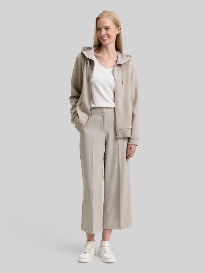Veste sweat à capuche en scuba par Women, soft taupe grey