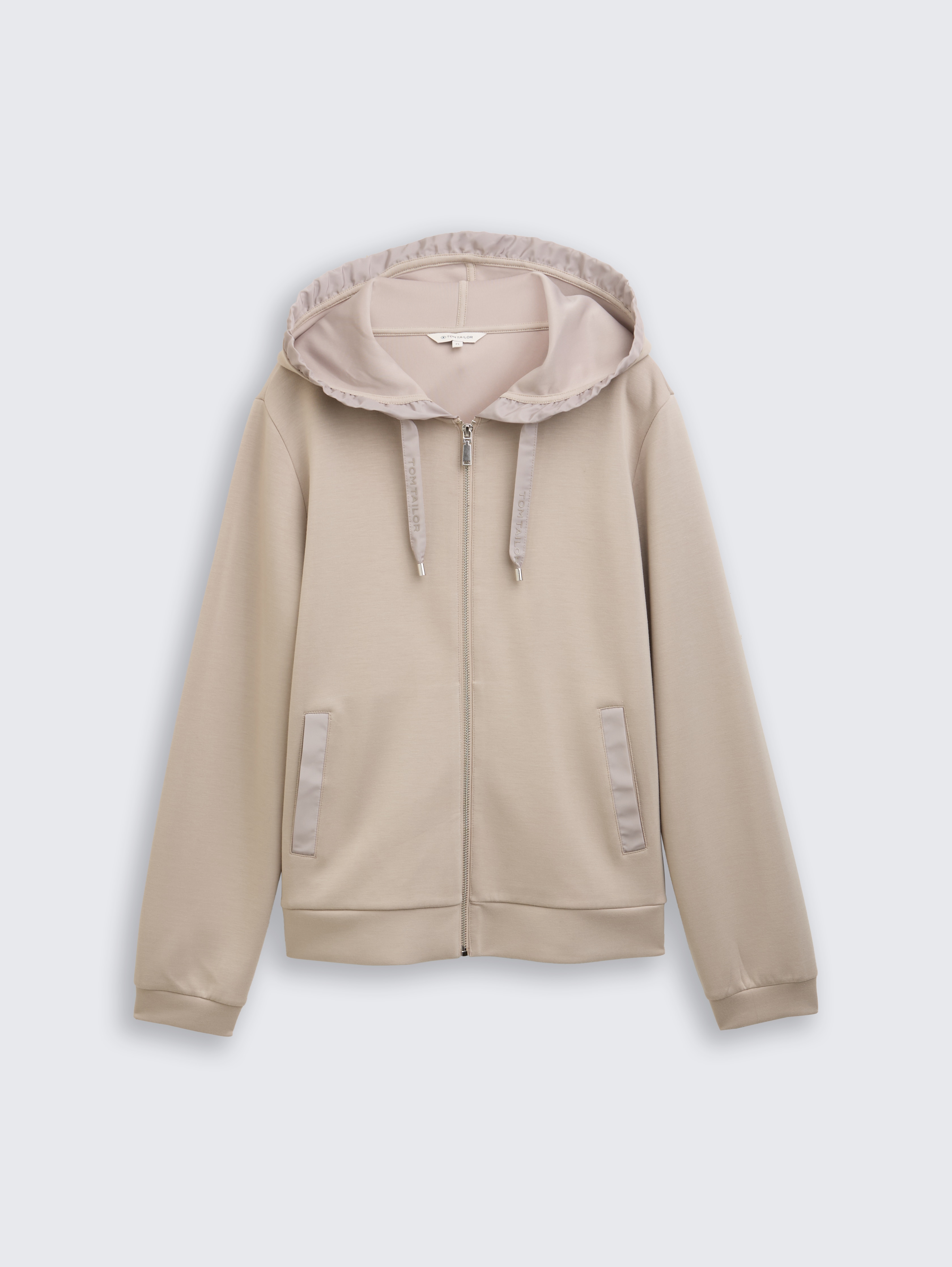 Hoodie Sweatjacke aus Scuba von Women, soft taupe grey