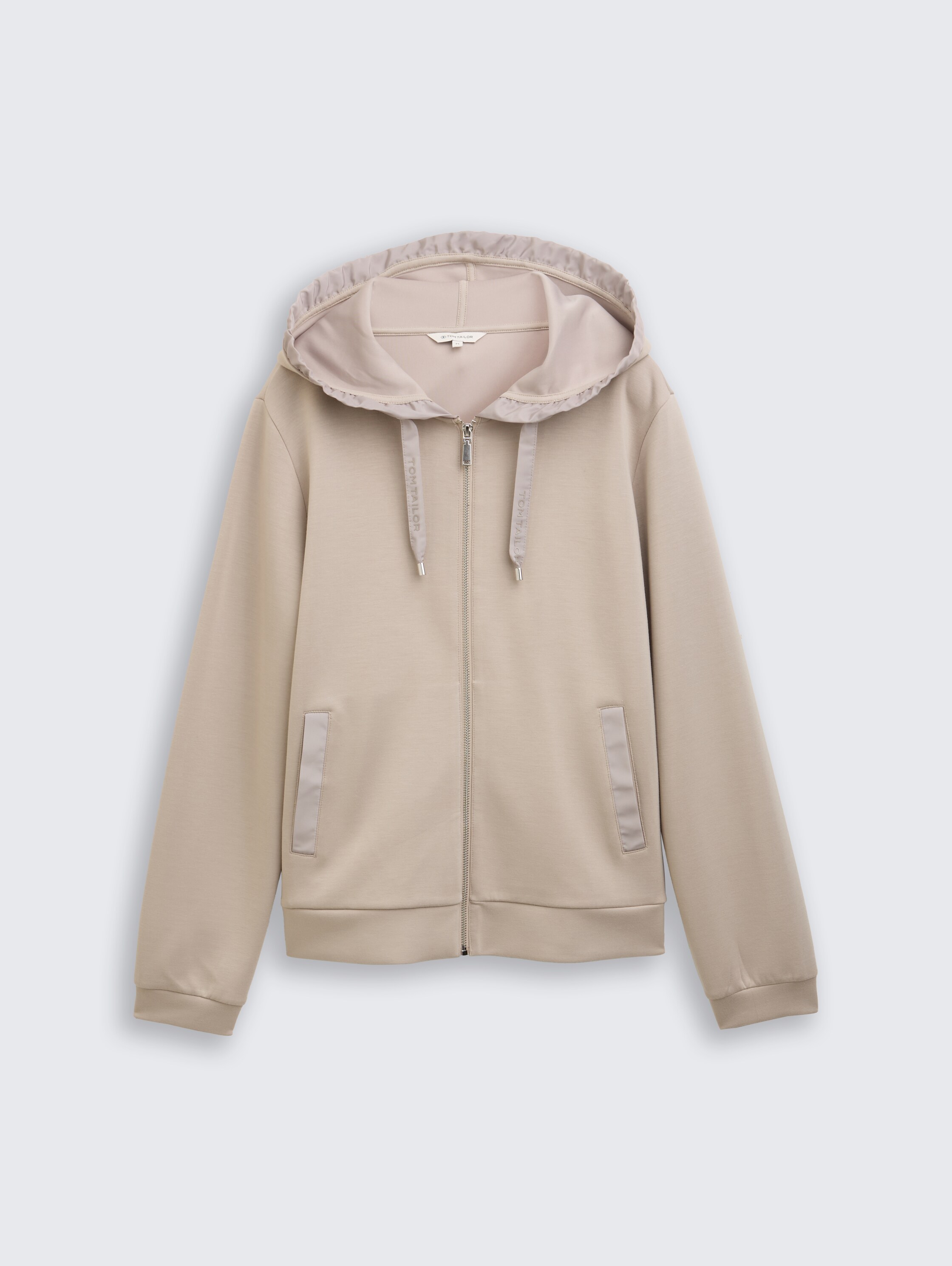 Hoodie Sweatjacke aus Scuba - soft_taupe_grey - 