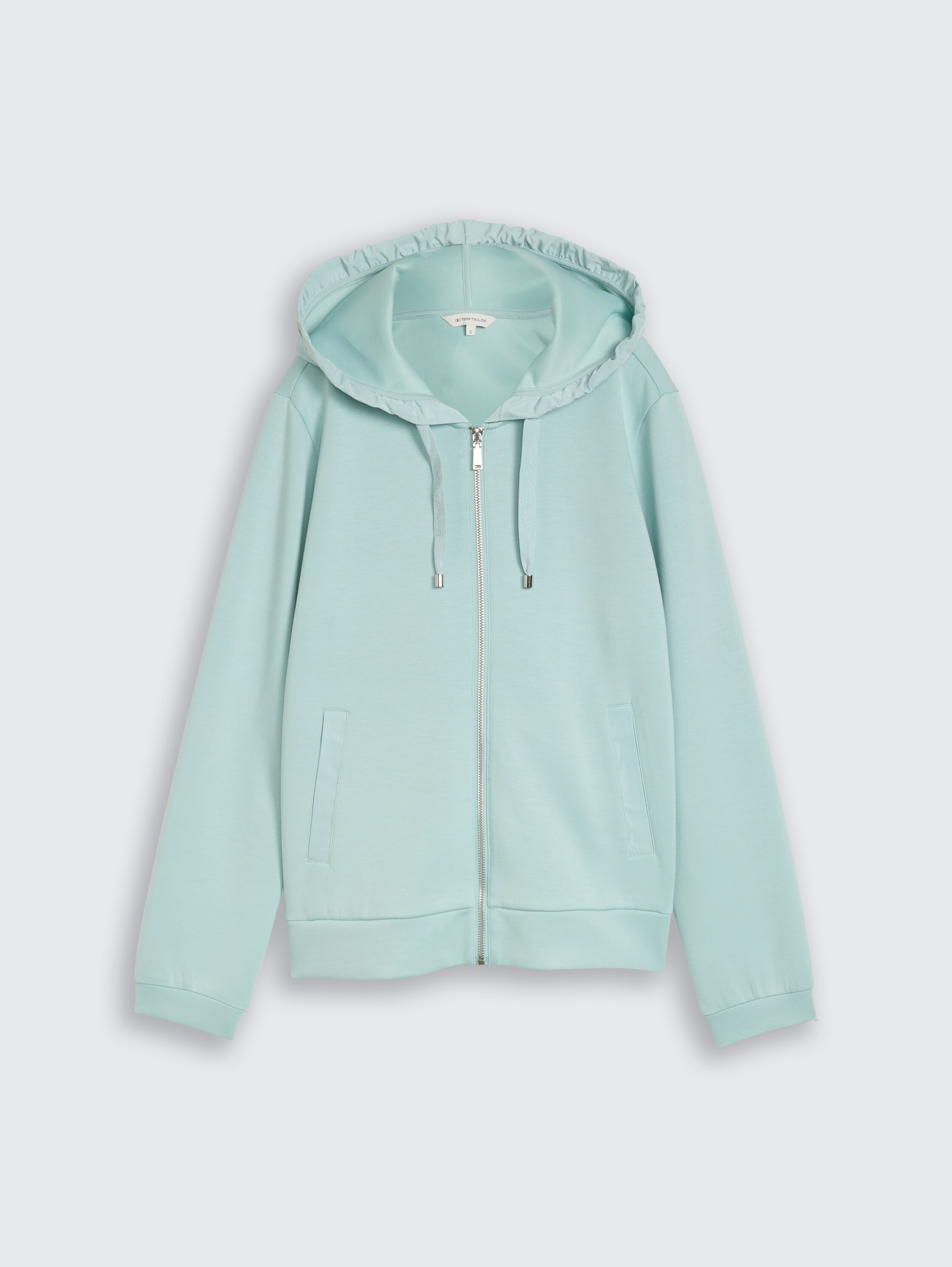 Hoodie Sweatjacke aus Scuba - blue haze - Vorder-Produkt-Ansicht