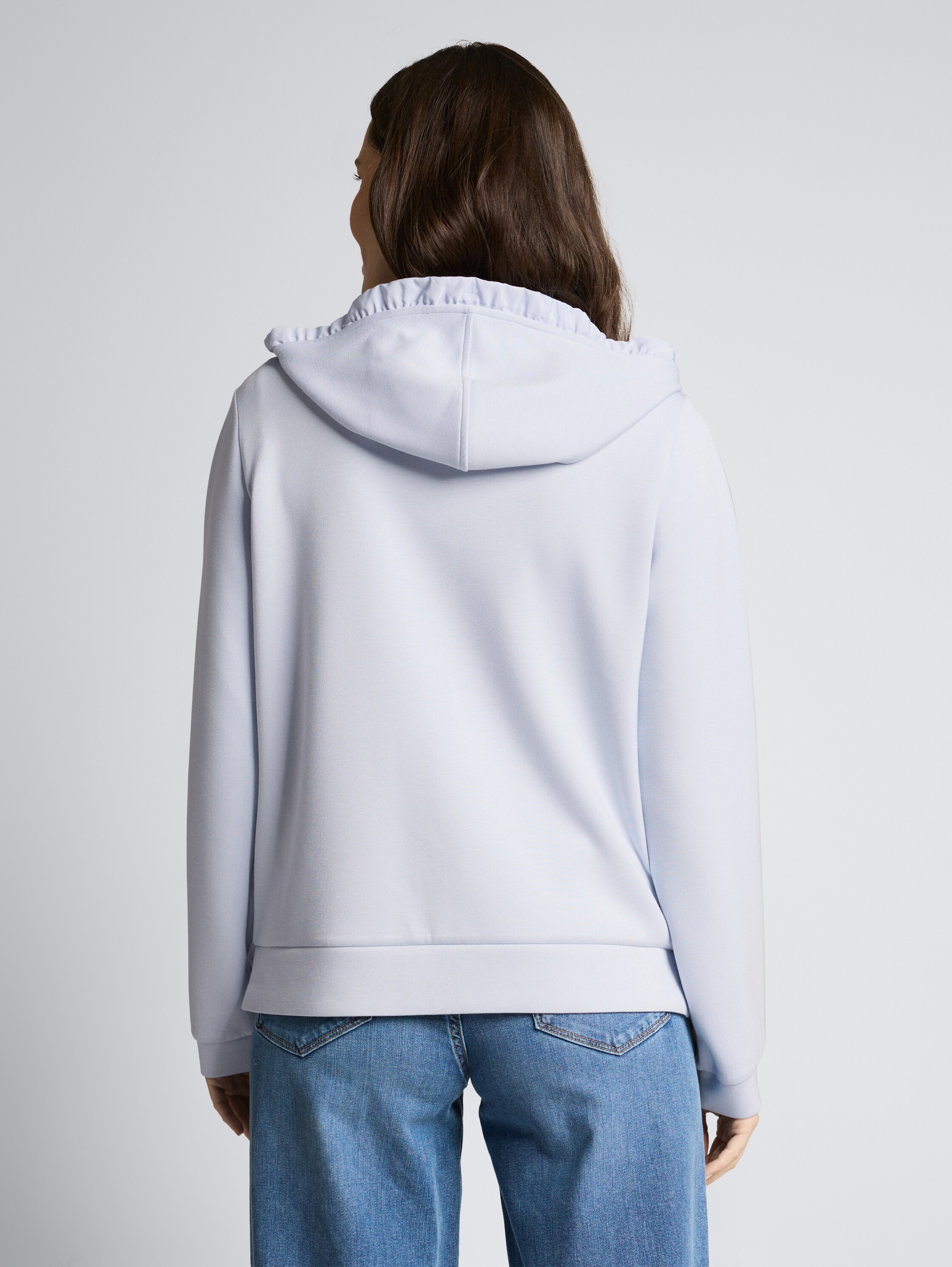 Hoodie-sweatjack van scuba - soft dusty blue - Neklijn model-achteraanzicht