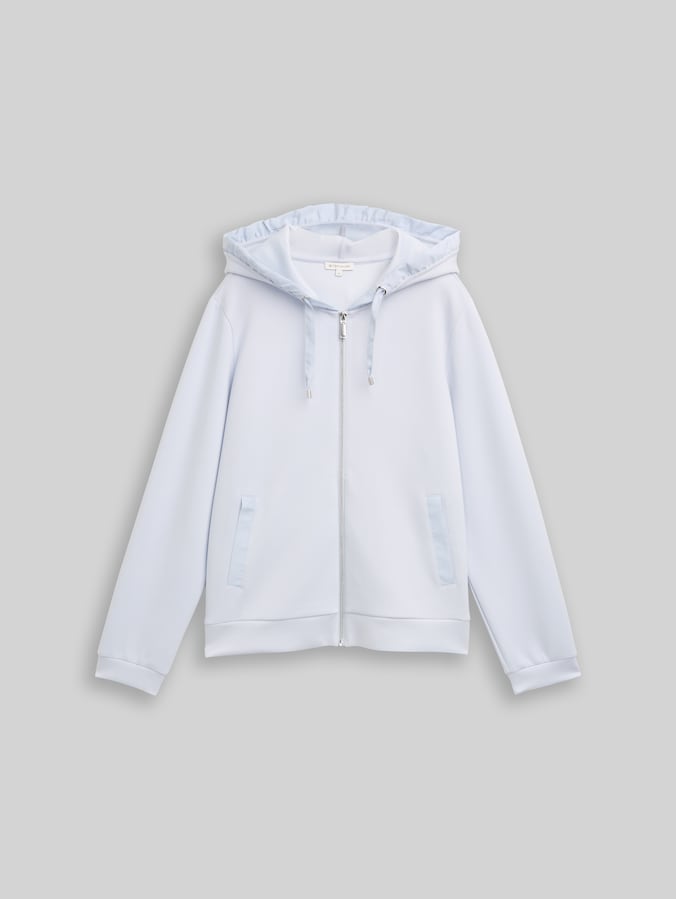 Hoodie-sweatjack van scuba door Women, soft dusty blue