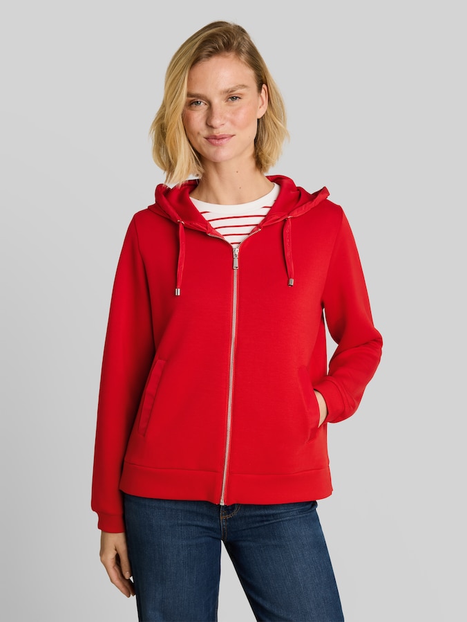 Hoodie Sweatjacke aus Scuba von Women, mid scarlet red