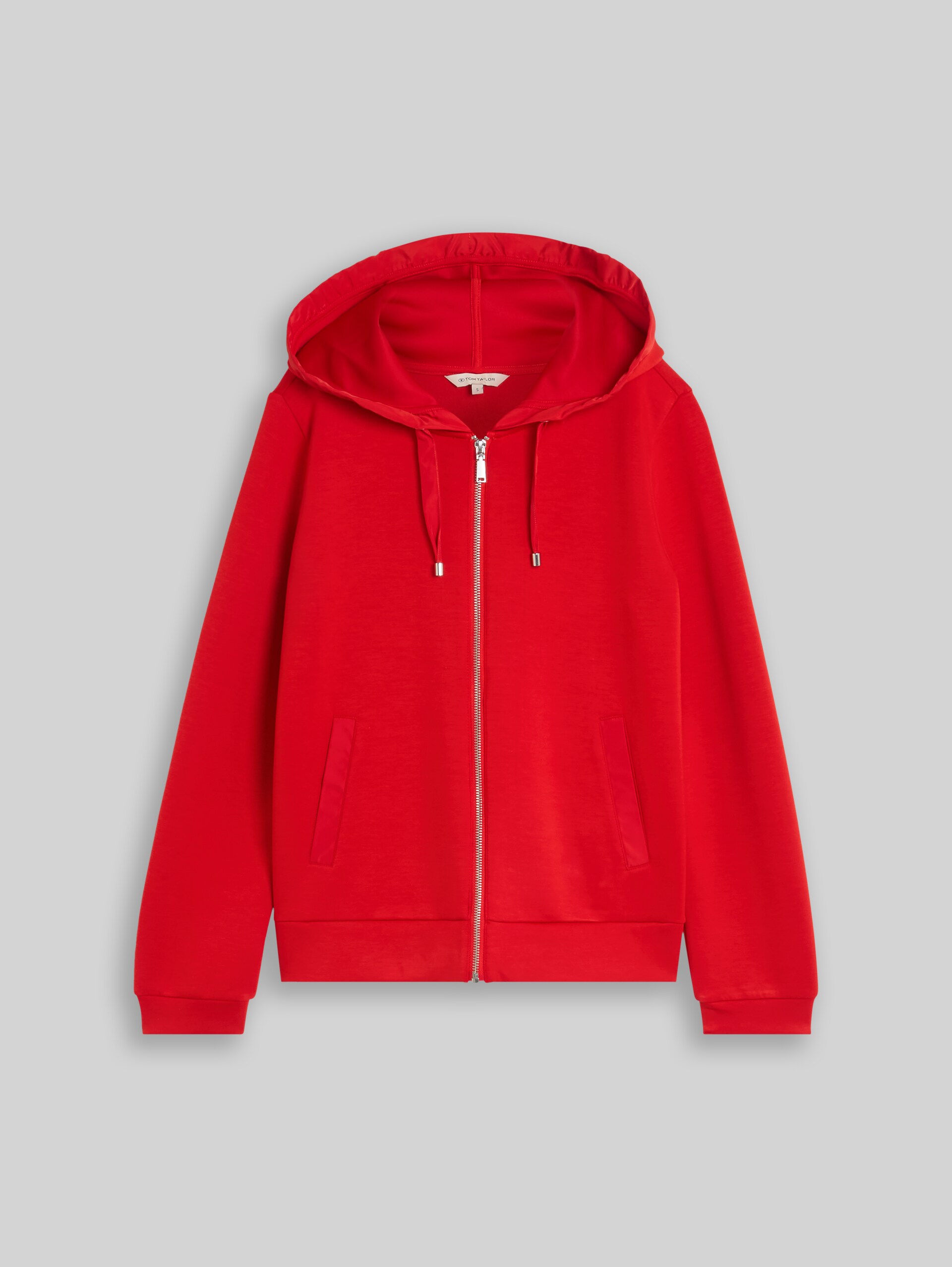 Veste sweat à capuche en scuba - mid scarlet red - Vue de face du produit
