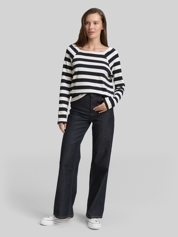 Lange mouwen shirt met streeppatroon door Women, lunar eclipse offwhite stripe