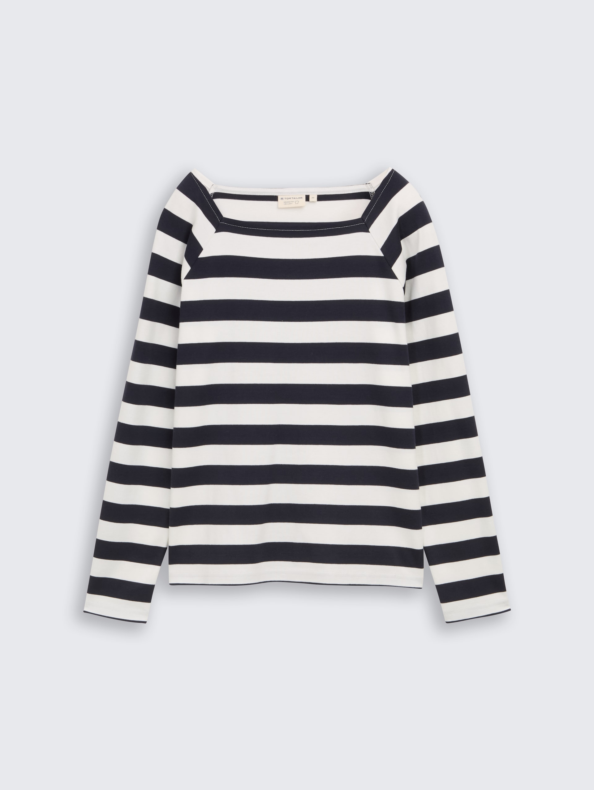 Shirt met lange mouwen en streepjesmotief - lunar eclipse offwhite stripe - Product vooraanzicht