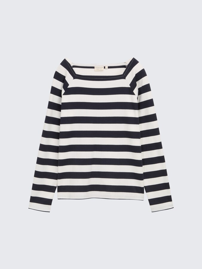 Langarmshirt mit Streifenmuster von Women, lunar eclipse offwhite stripe
