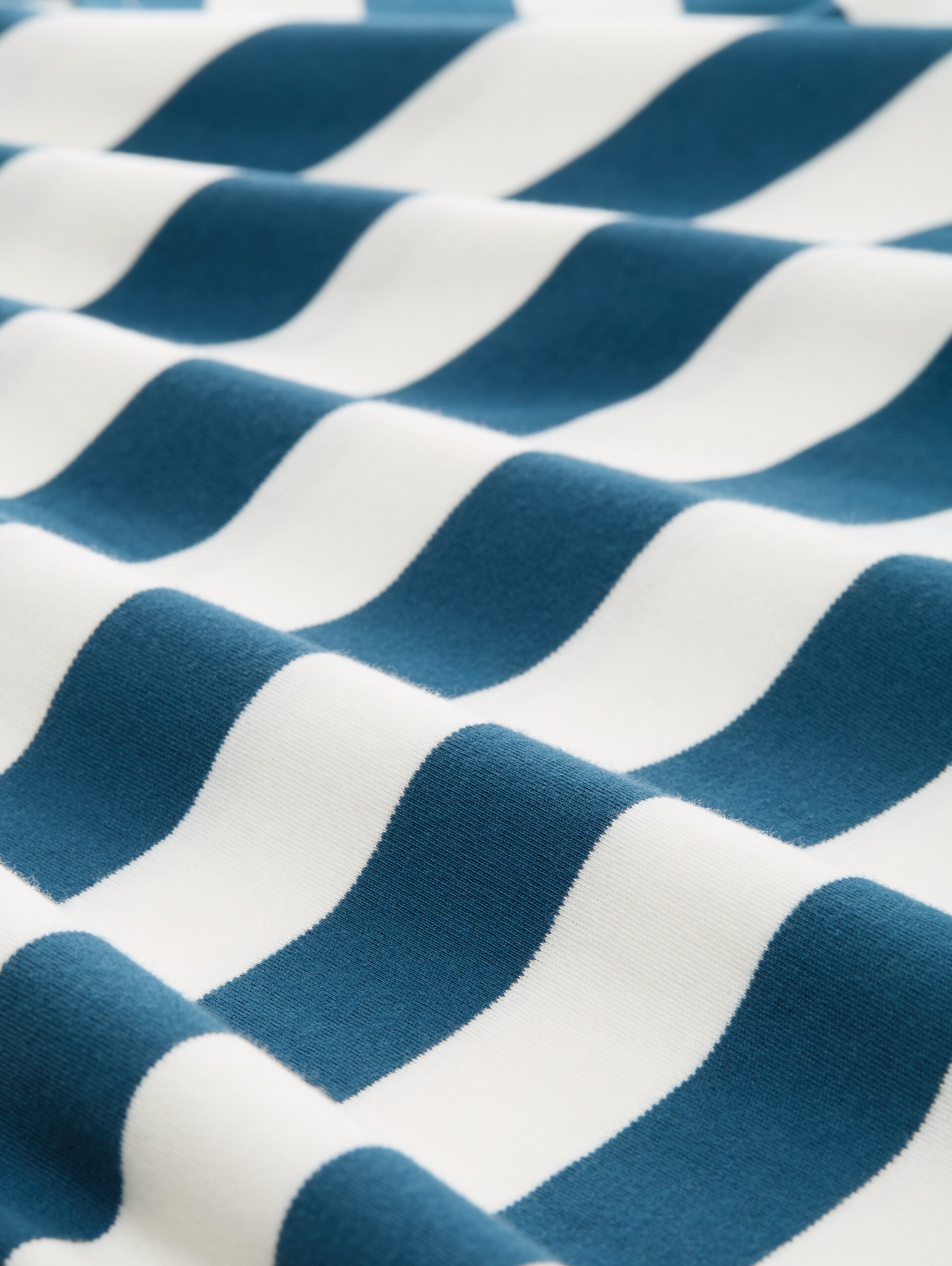 Langarmshirt mit Streifenmuster - petrol blue offwhite stripe - Material-Ansicht