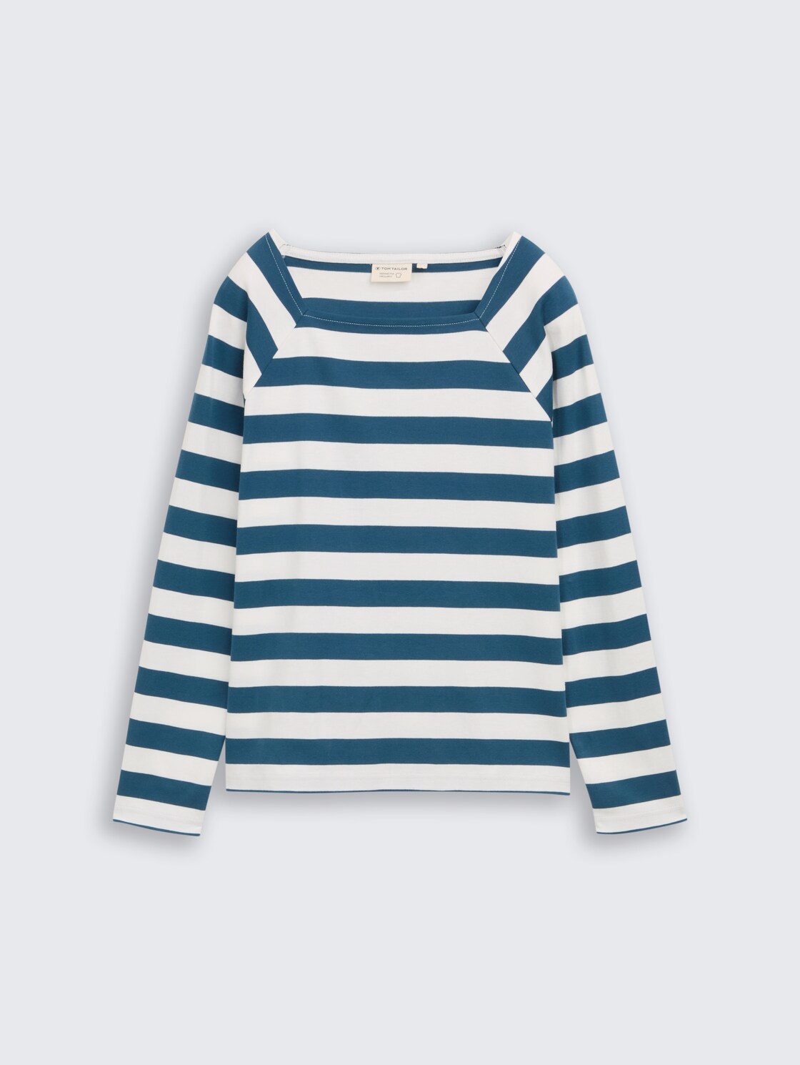 Langarmshirt mit Streifenmuster - petrol blue offwhite stripe - Vorder-Produkt-Ansicht