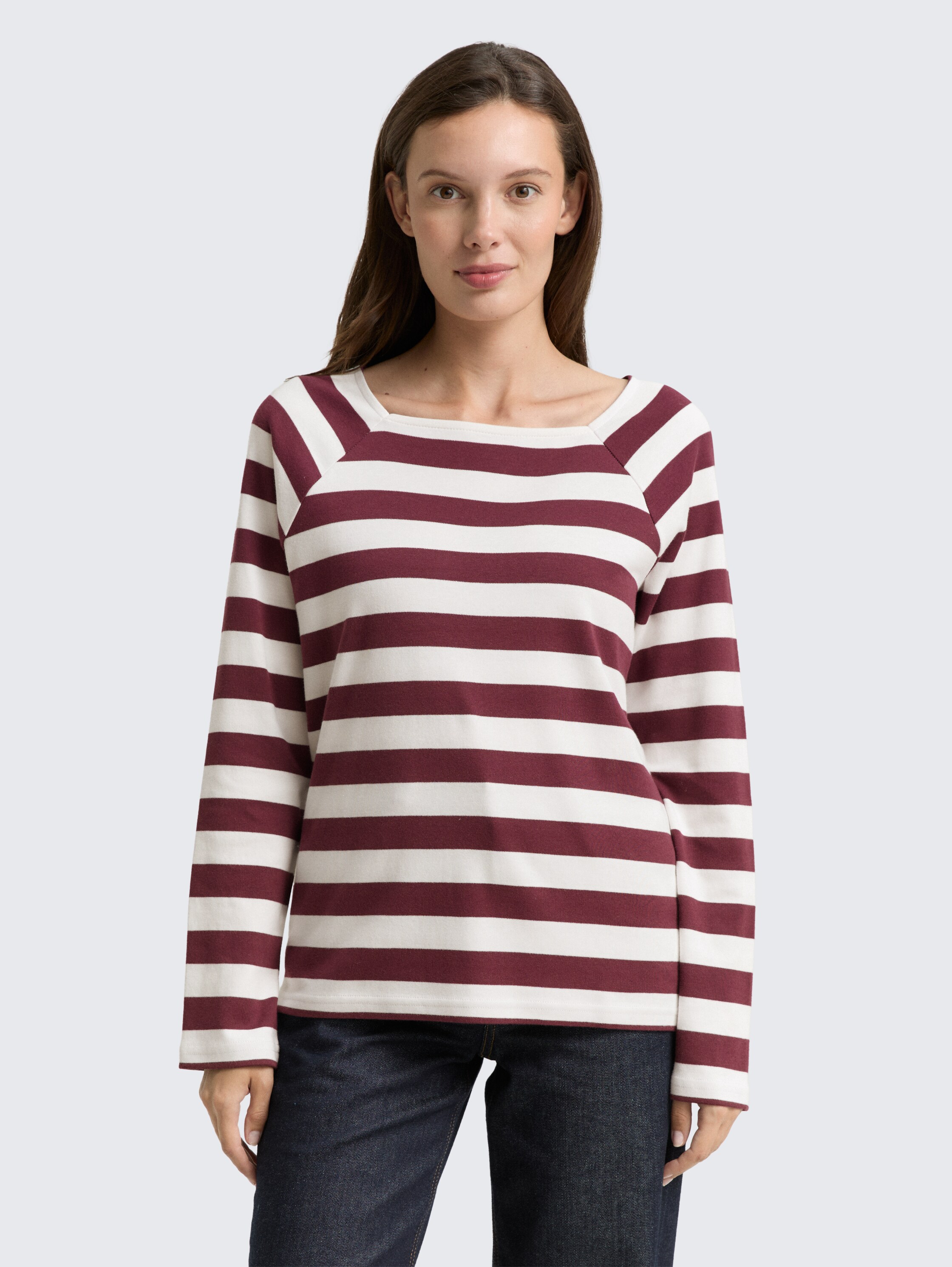 Shirt met lange mouwen en streepjesmotief - bordeaux_offwhite_stripe - 