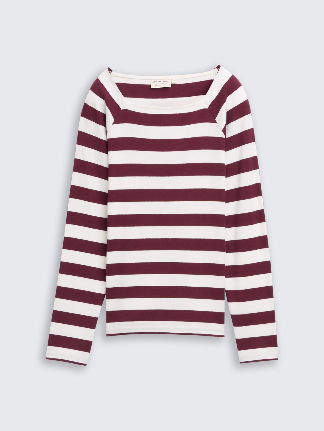 Langarmshirt mit Streifenmuster - bordeaux offwhite stripe - Vorder-Produkt-Ansicht