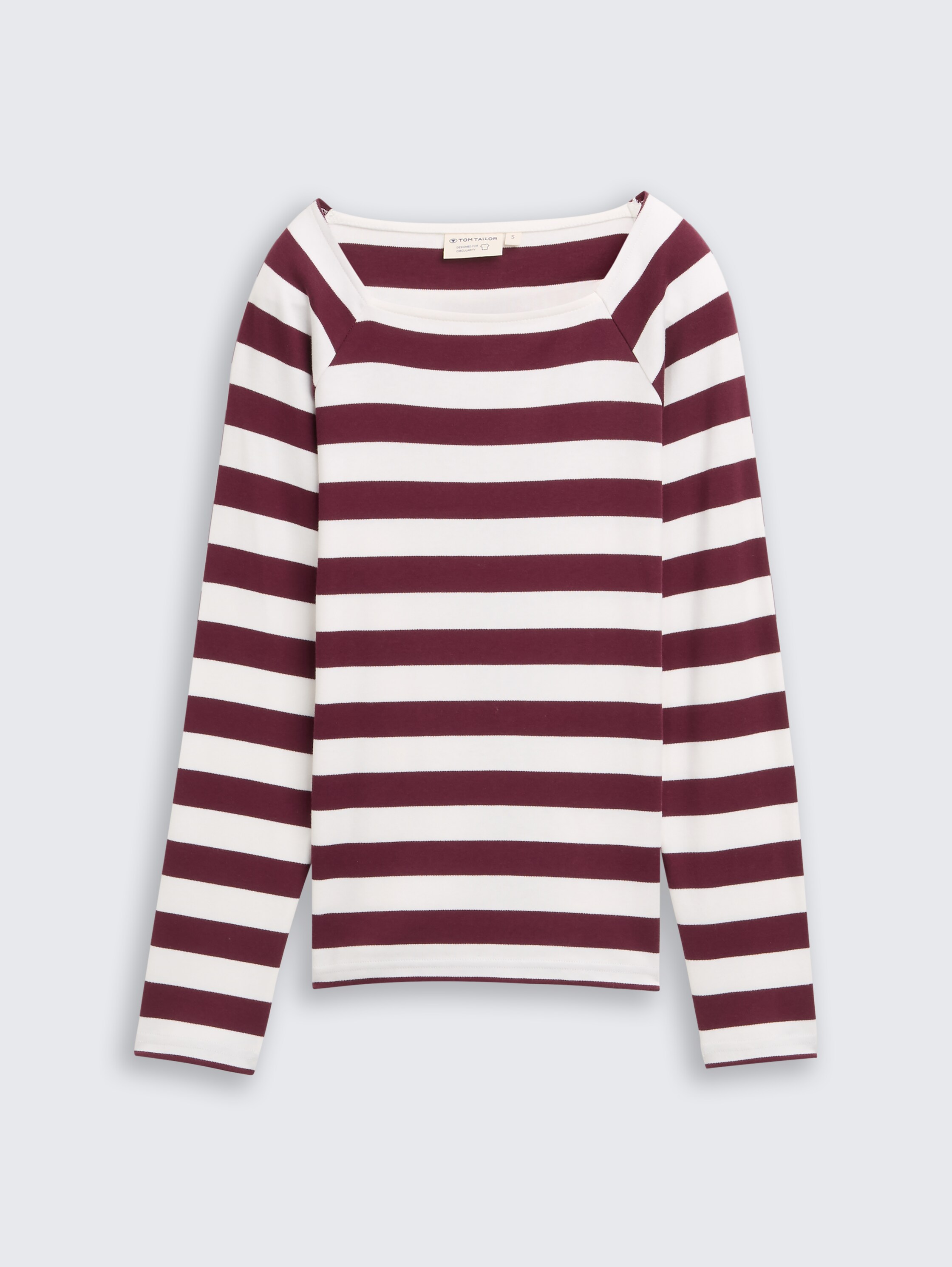 Shirt met lange mouwen en streepjesmotief - bordeaux_offwhite_stripe - 