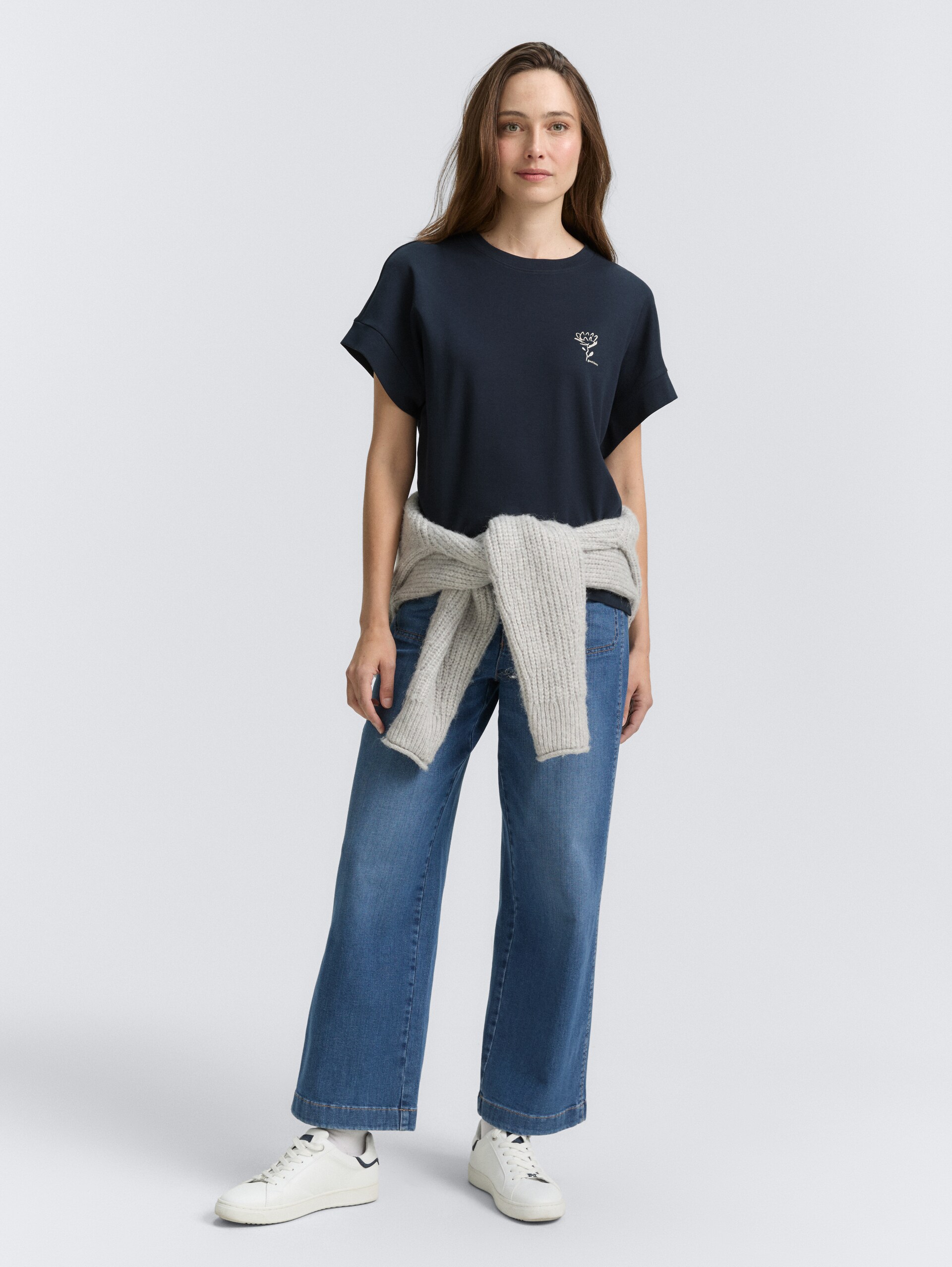 Loose fit T-shirt with print - Lunar Eclipse - Model front view