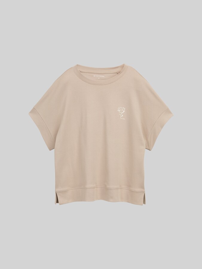 Los T-shirt met print door Women, soft taupe grey