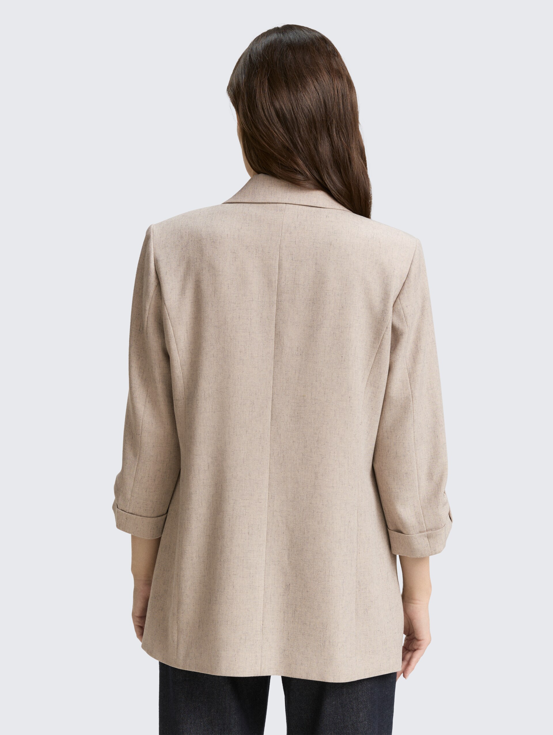 Loose Fit Blazer - taupe black structure