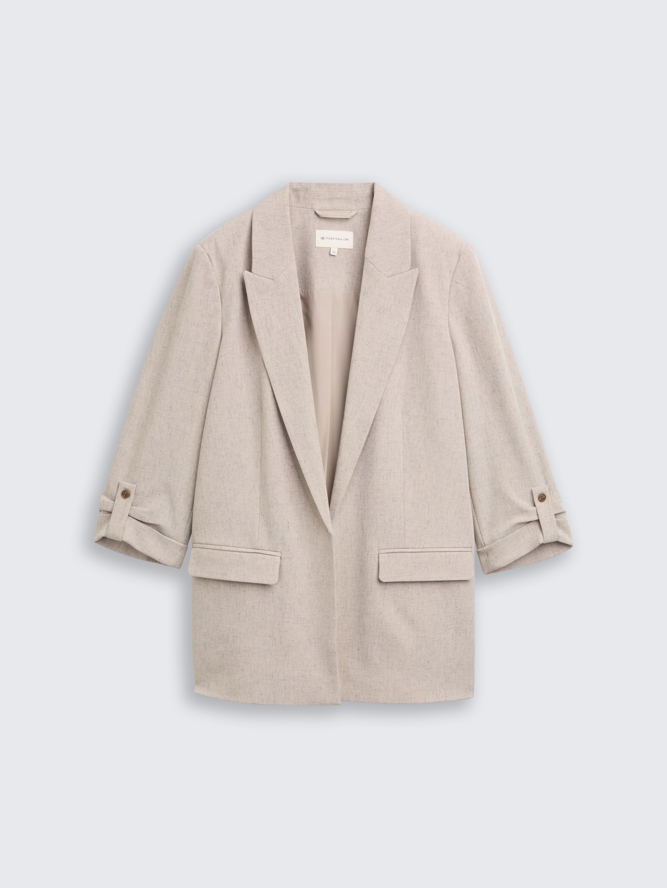 Losvallende blazer - taupe_black_structure - 