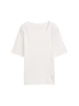 Nicht ausgewählt, T-Shirt mit V-Ausschnitt von Tom Tailor, weiß