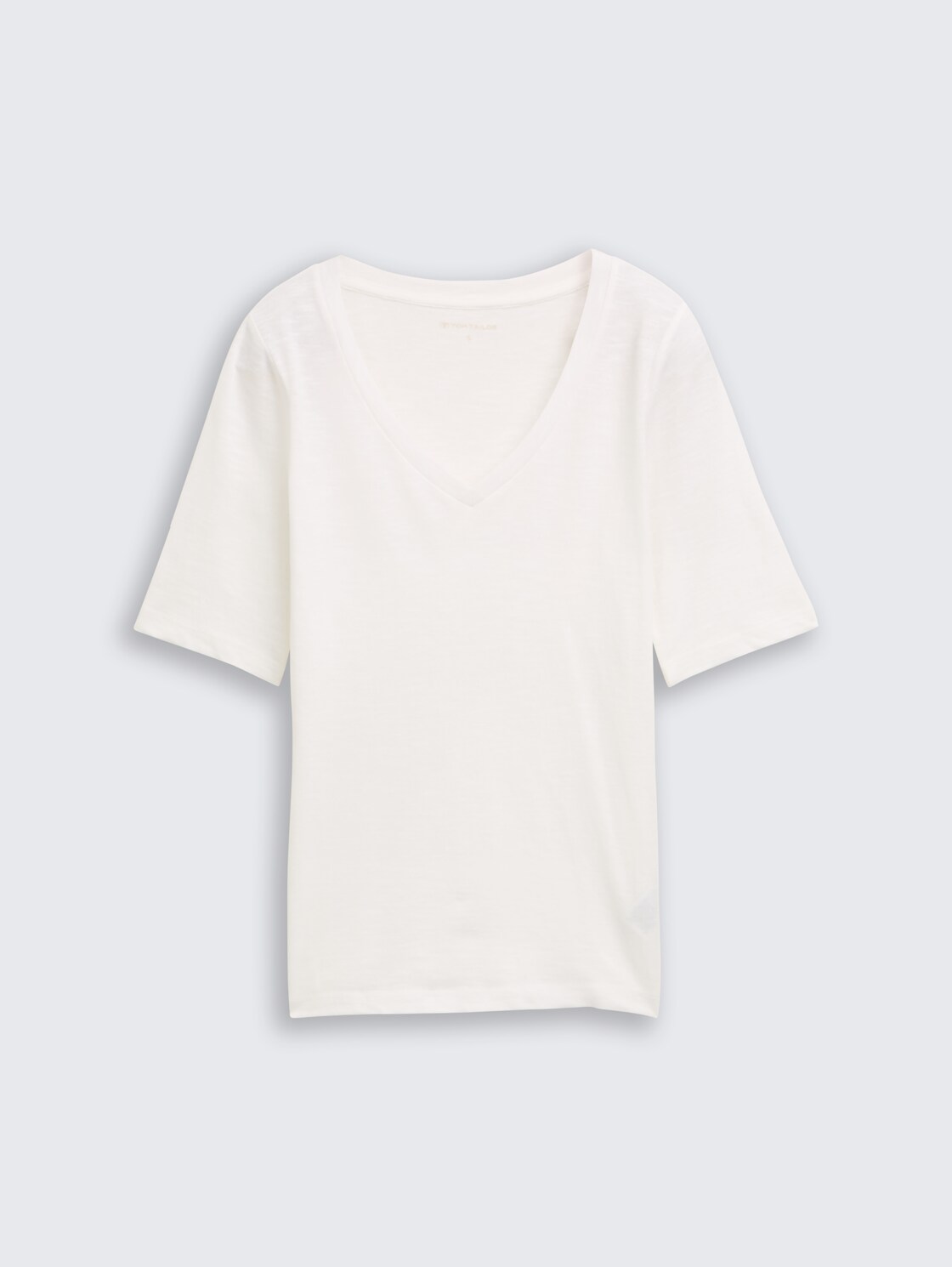 T-Shirt mit V-Ausschnitt - Whisper White - Vorder-Produkt-Ansicht