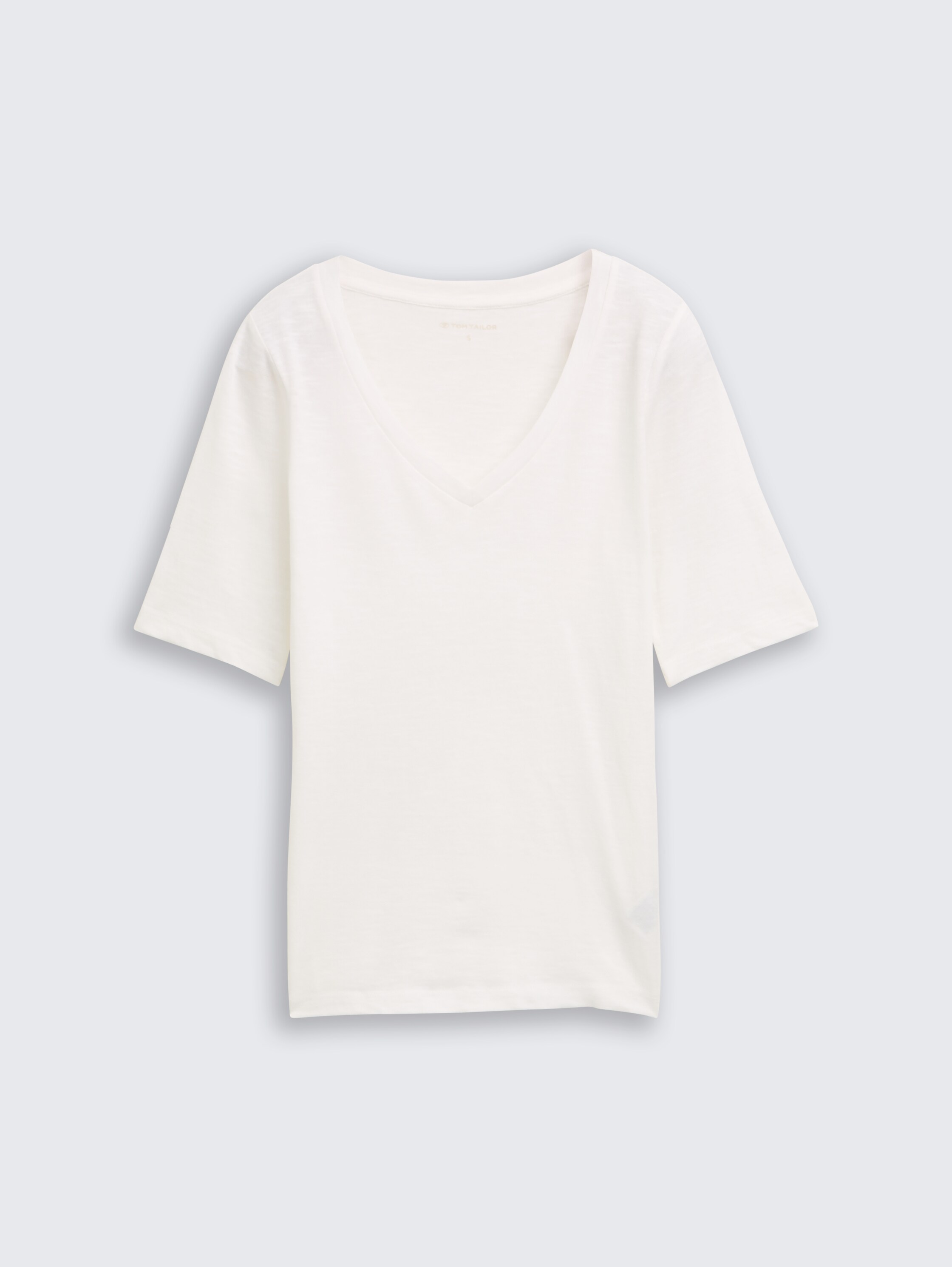 T-Shirt mit V-Ausschnitt - whisper_white - 